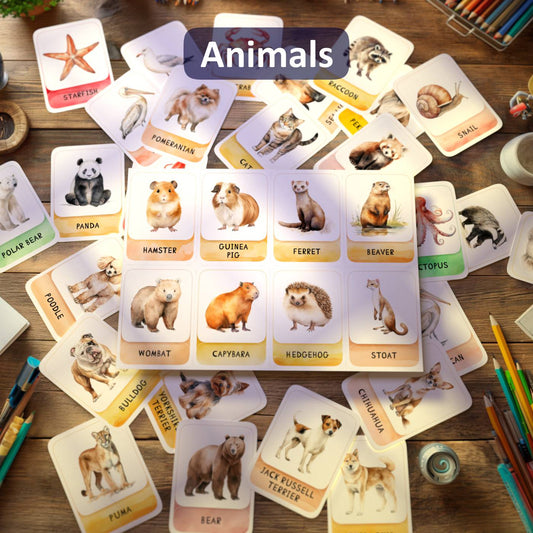 128 Animals Printable Flashcards